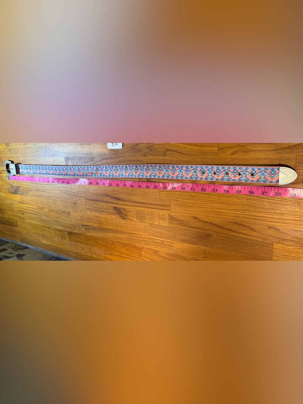Vintage Colorful Nuovo Belt with Decorative Silver Buckle (017) - Picture 4 of 10